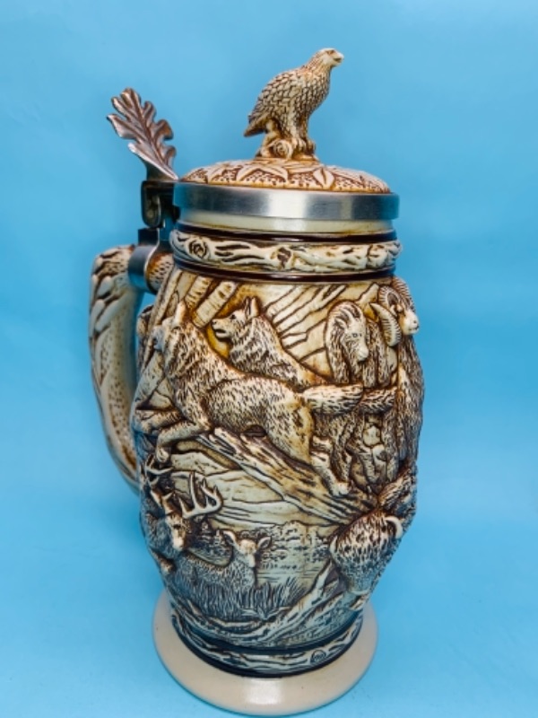 Photo 2 of 766828…9 inch Great American wildlife stein handcrafted in Brazil 