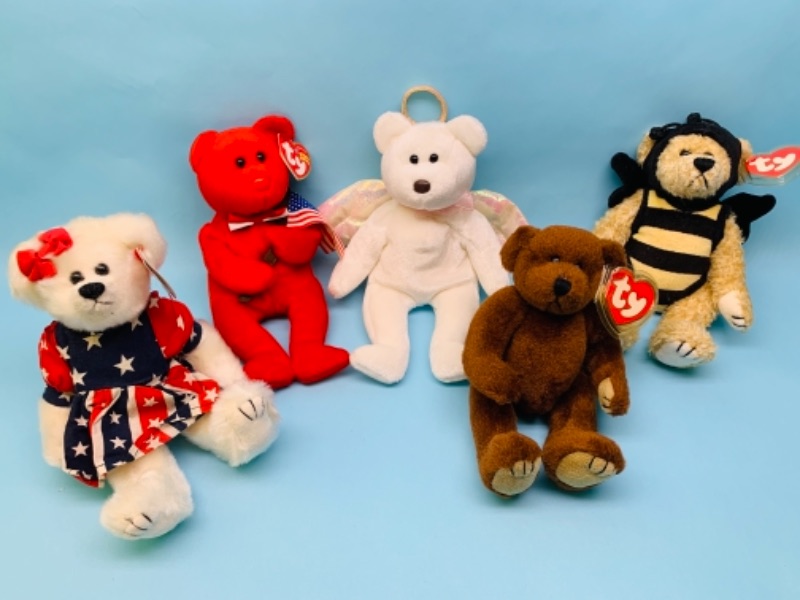 Photo 1 of 766839…5 beanie babies ty bears 