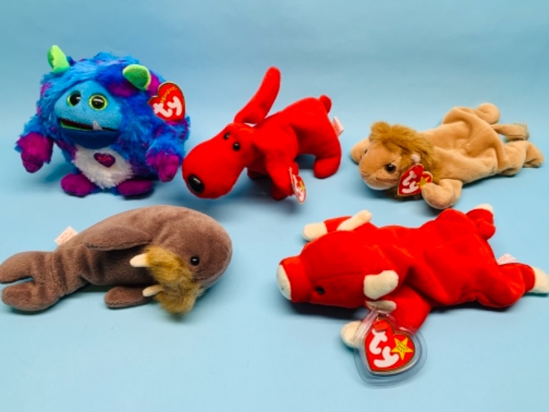 Photo 1 of 766843…5 beanie babies ty plushies 