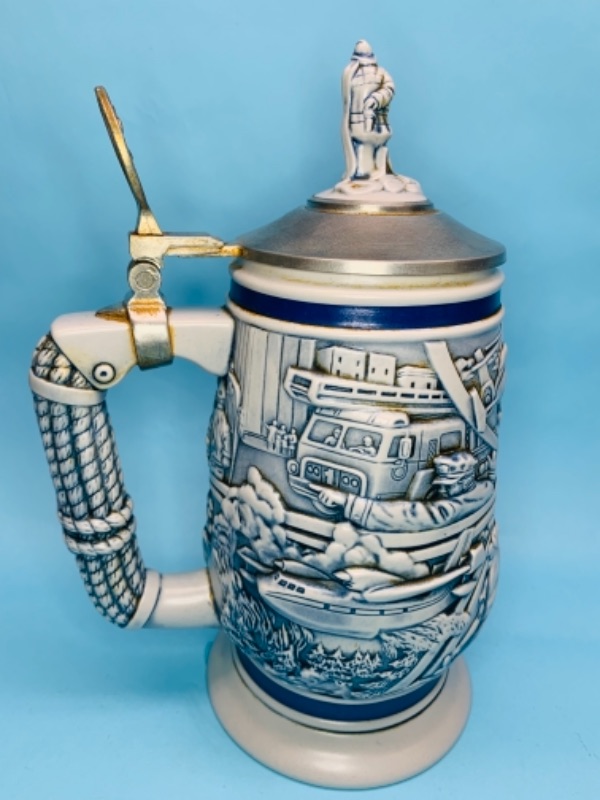 Photo 3 of 766850…10 inch rescue workers stein handcrafted in Brazil 