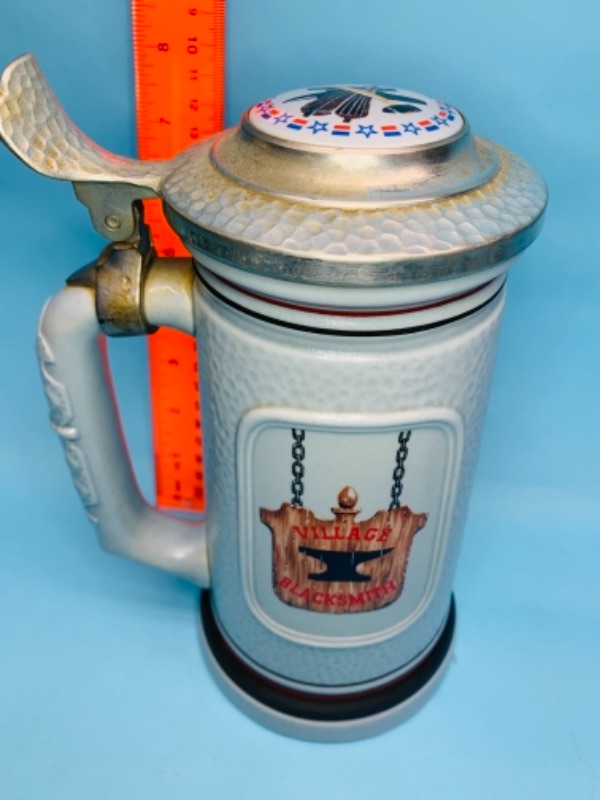 Photo 2 of 766853…9 inch blacksmith lidded stein handcrafted in Brazil 