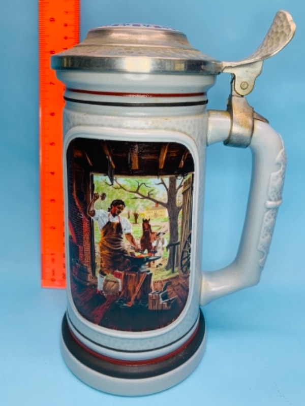 Photo 1 of 766853…9 inch blacksmith lidded stein handcrafted in Brazil 