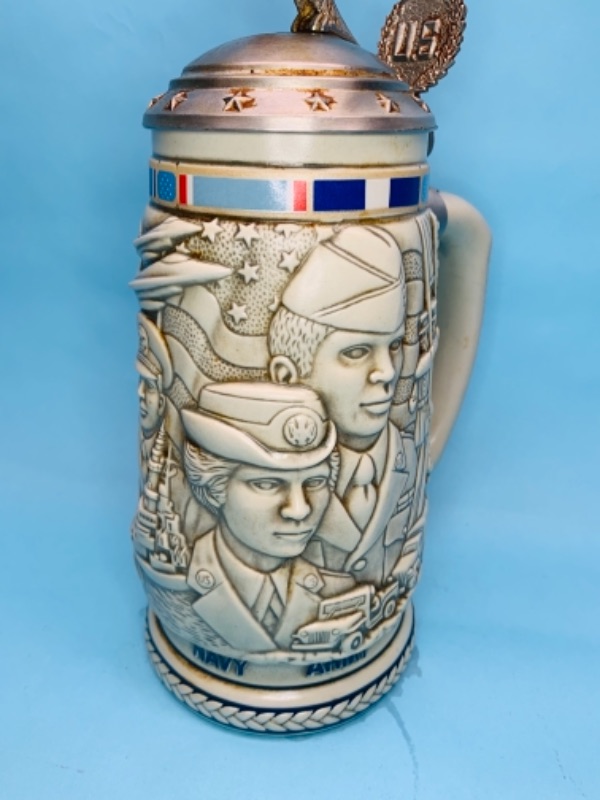 Photo 3 of 766854…10 inch American armed forces stein handcrafted in Brazil 