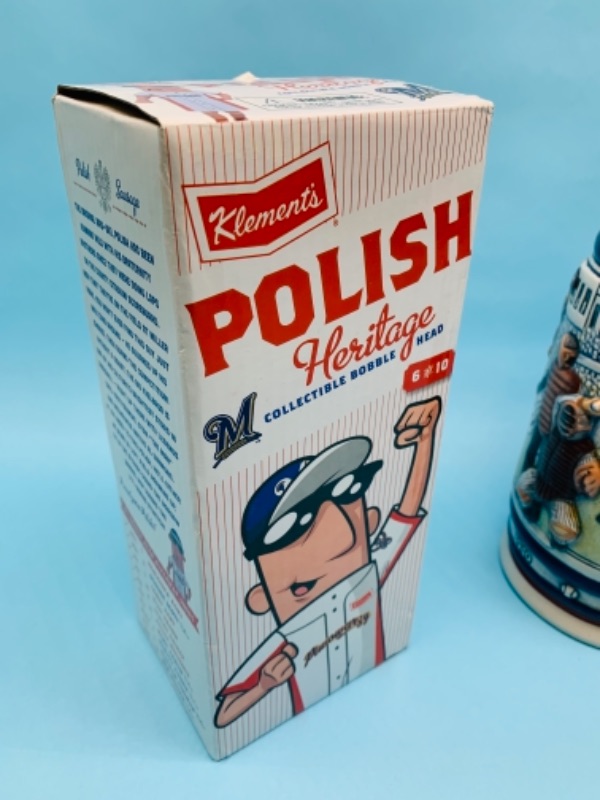 Photo 6 of 766868…vintage 8 inch baseball stein, polish bobble head , and classic miniature cards