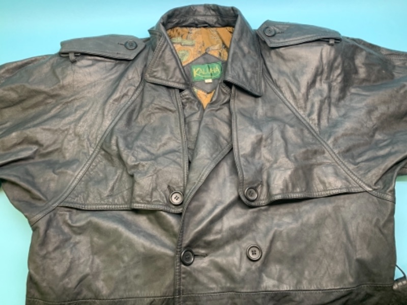 Photo 2 of 766890…xl kaluha leather trench coat 
