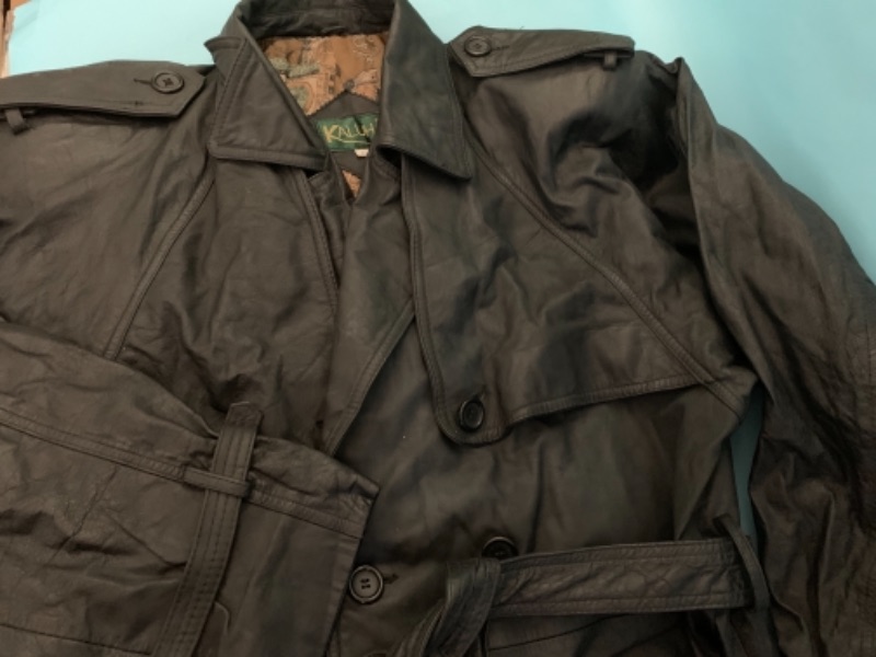Photo 3 of 766890…xl kaluha leather trench coat 