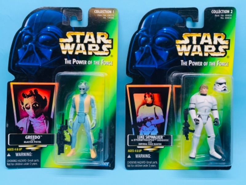 Photo 1 of 766893…2 Star Wars the power of the force figures in original packages