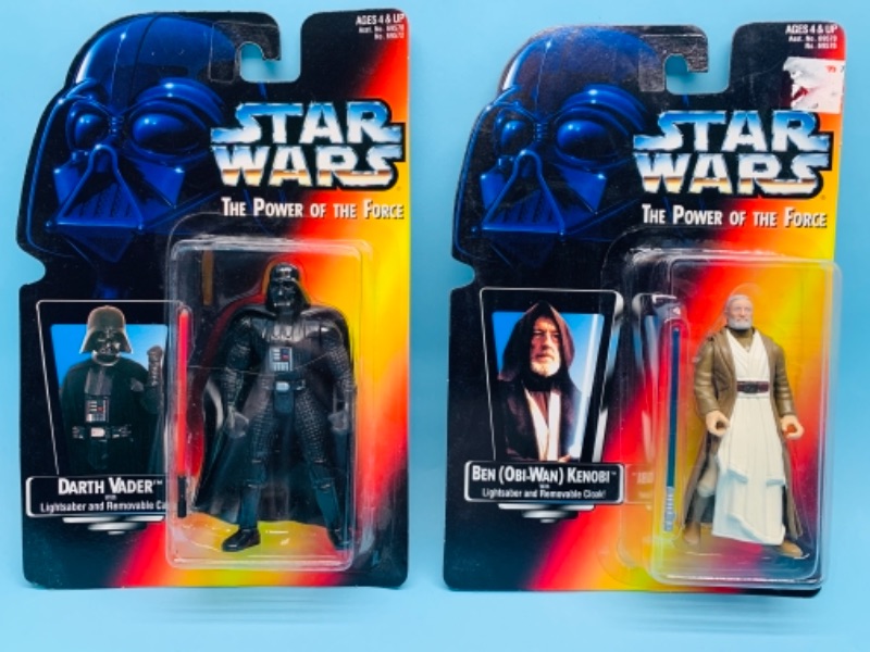 Photo 1 of 766897…2 Star Wars the power of the force figures in original packages