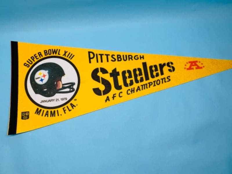 Photo 1 of 766926…vintage Pittsburg Steelers AFC super bowl XIII champions 1979 pennant 