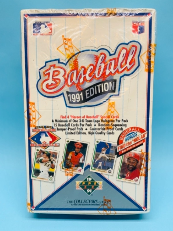 Photo 1 of 766941…sealed 1991 upper deck baseball collectors choice cards find the Nolan in sealed box 