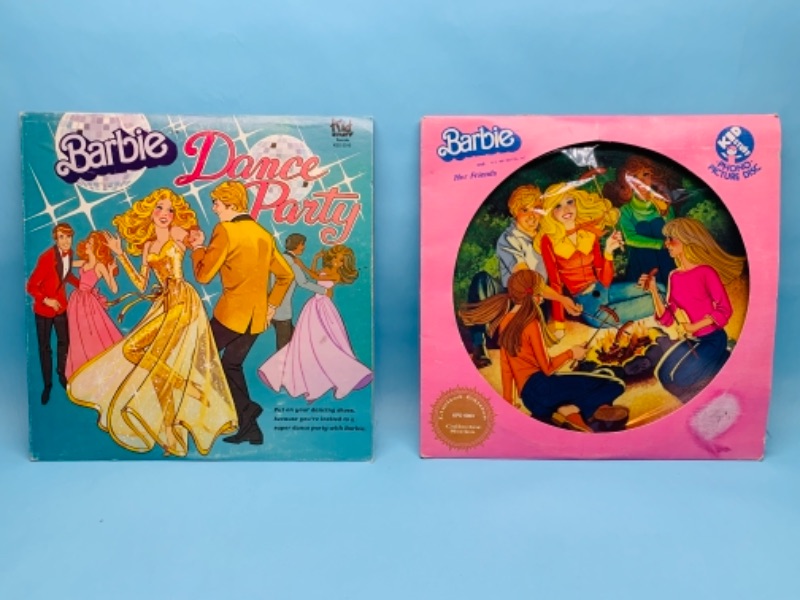 Photo 1 of 766944…2 vintage Barbie picture disc and vinyl dance party 33 rpm records 