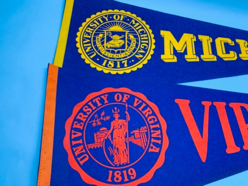 Photo 2 of 766947…vintage Michigan and Virginia sports pennants 