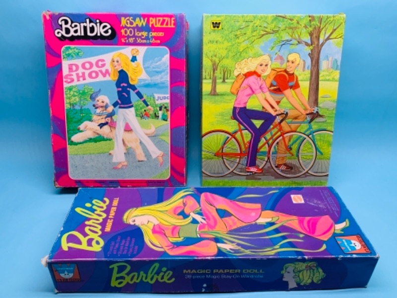Photo 1 of 766956…2 vintage Barbie puzzles and 1 paper doll with clothes