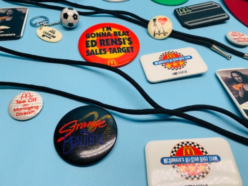 Photo 5 of 766963…vintage McDonald’s pins, visor, and bolo ties 