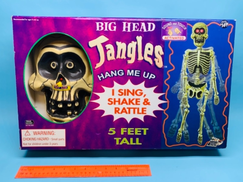 Photo 1 of 767005… sound and touch activated 5 foot tall skeleton in box