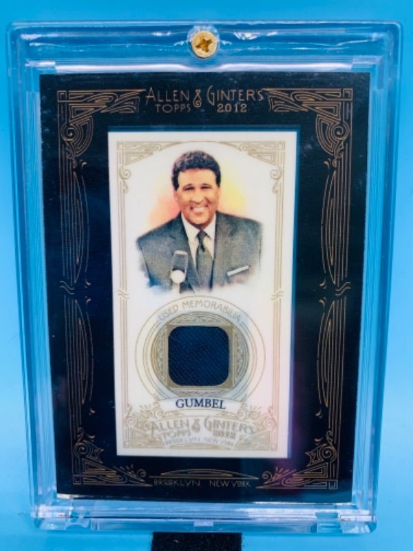 Photo 1 of 767007…topps Greg gumbel relic card in hard plastic case 