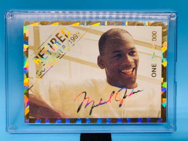 Photo 1 of 767008…Michael Jordan special retirement card in hard plastic case 