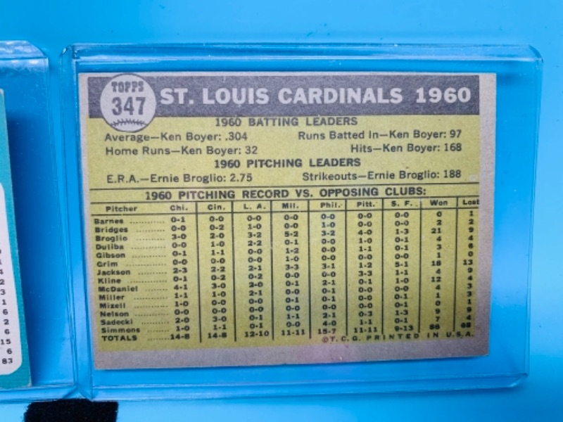 Photo 3 of 767020…1960 cardinals and 1964 twins batting leaders cards 