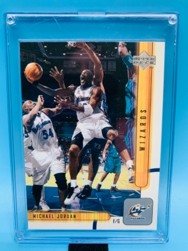 Photo 1 of 767022…upper deck 2002 Michael Jordan card 403 in hard plastic case