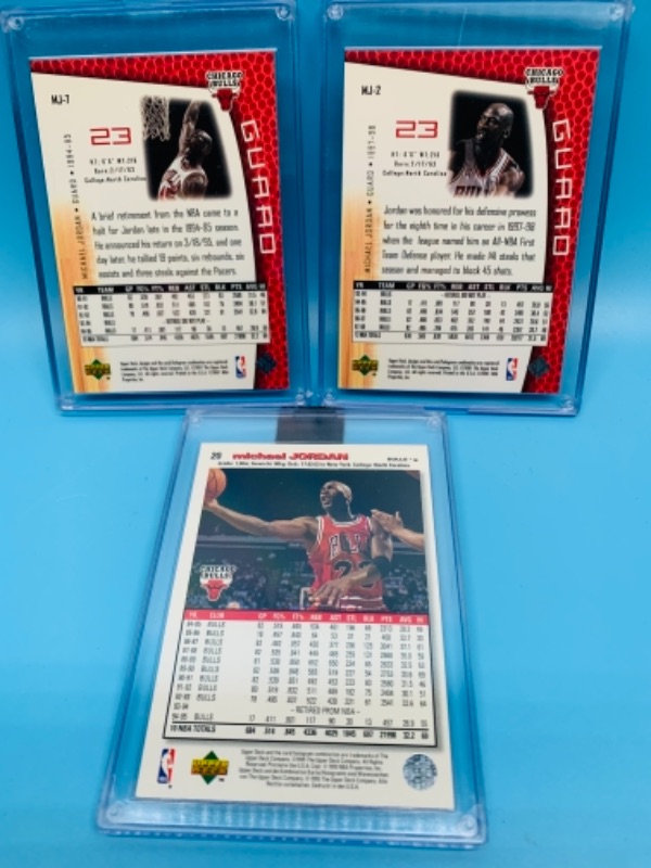 Photo 2 of 767025…3 Michael Jordan cards in hard plastic cases