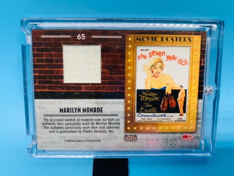Photo 2 of 767026…Marilyn Monroe fabric relic cinema scope card 65 in hard plastic case 