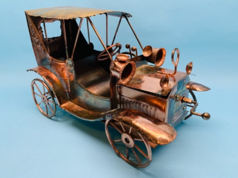Photo 2 of 767050…vintage copper wind up music box old car 