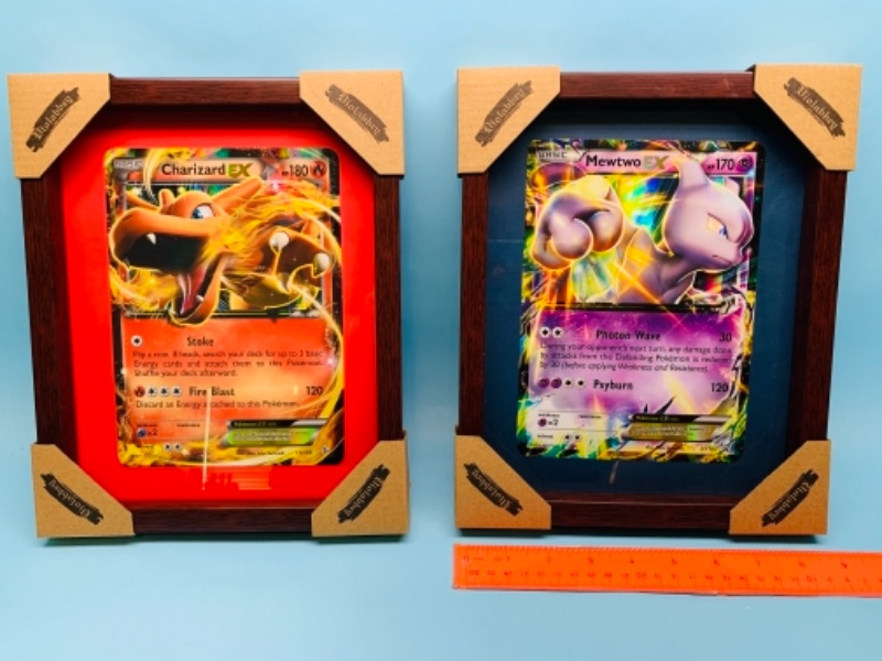 Photo 1 of 767051…two 9 x 11 jumbo Pokémon cards in frames 