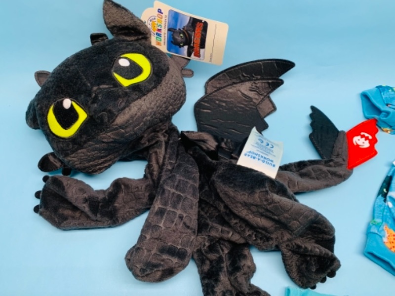 Photo 2 of 767063…unstuffed build a bear dragon and clothing 