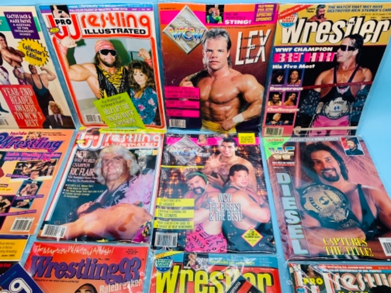 Photo 2 of 767065…16 vintage wrestling magazines in plastic sleeves 