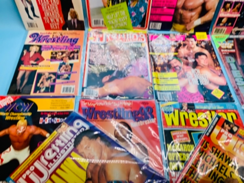 Photo 4 of 767065…16 vintage wrestling magazines in plastic sleeves 