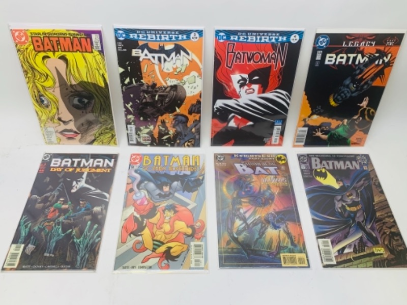 Photo 1 of 767089…  eight Batman comics in plastic sleeves