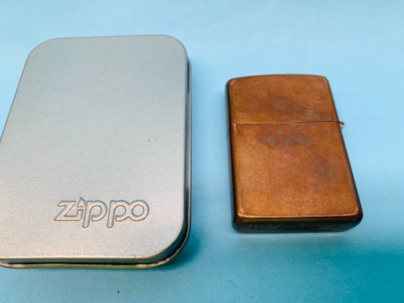 Photo 2 of 767116…vintage zippo lighter with removable copper case in tin box