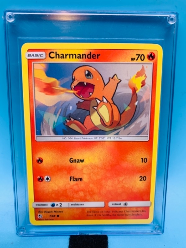 Photo 1 of 767122…Pokémon charmander 7/68 basic card in hard plastic case 
