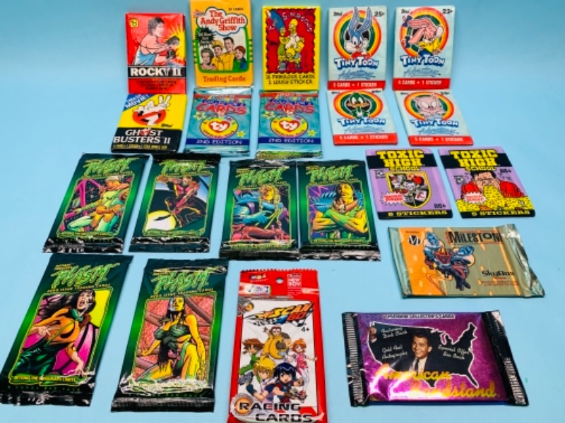 Photo 1 of 767124…21 sealed vintage collectible trading card packs 