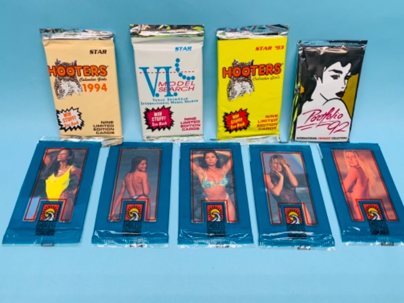 Photo 1 of 767126…adults only - 9 sealed collectible trading card packs 