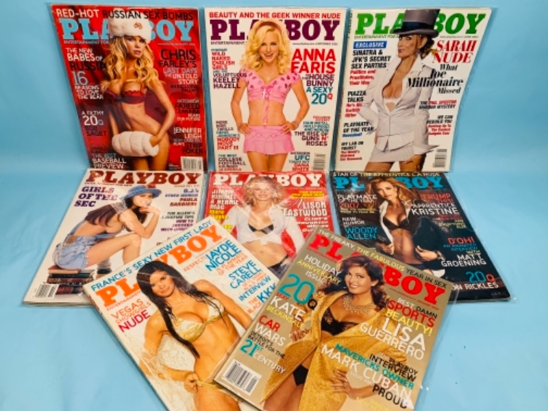 Photo 1 of 767132…adults only- 8 collectible playboy magazines in plastic sleeves 