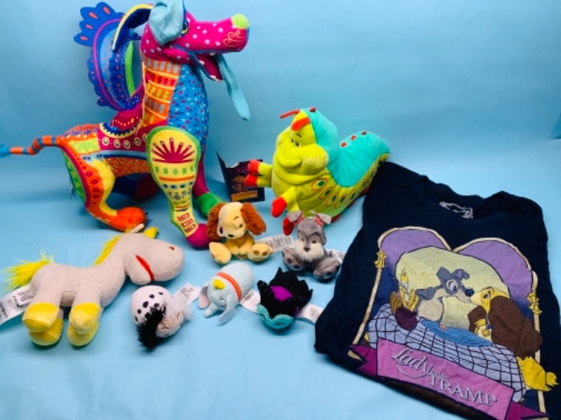 Photo 1 of 767161…Disney plushies and lady and the tramp t-shirt size l