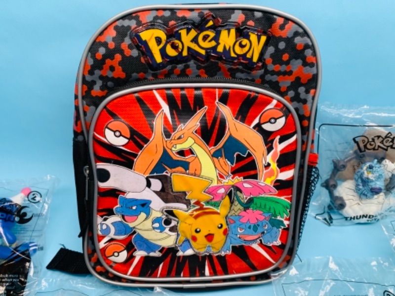 Photo 3 of 767163…sealed Pokémon happy meal toys and small backpack 