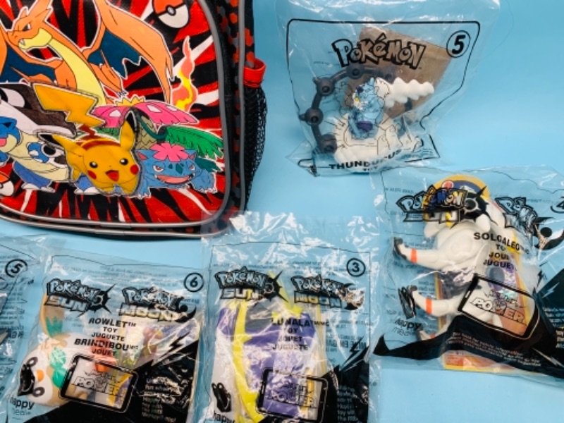 Photo 5 of 767163…sealed Pokémon happy meal toys and small backpack 