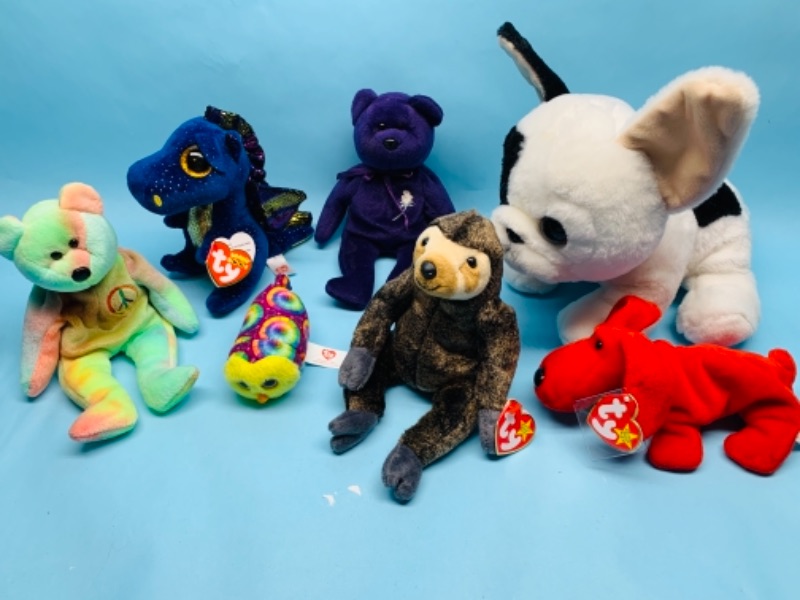 Photo 1 of 767166…7 collectible ty beanie babies 
