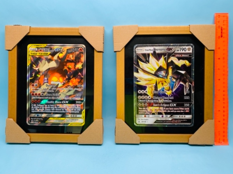 Photo 1 of 767189…2 framed jumbo Pokémon cards 