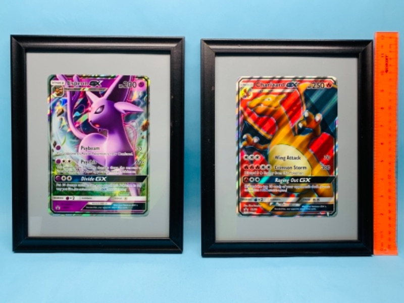 Photo 1 of 767190…2 jumbo framed Pokémon cards