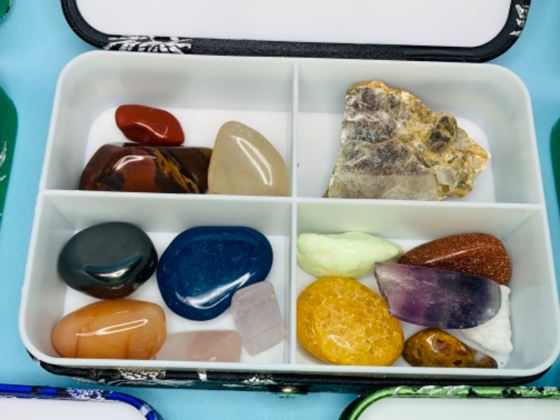 Photo 2 of 767203…5 trinket cases filled with collectible geodes, crystals, and polished rocks 