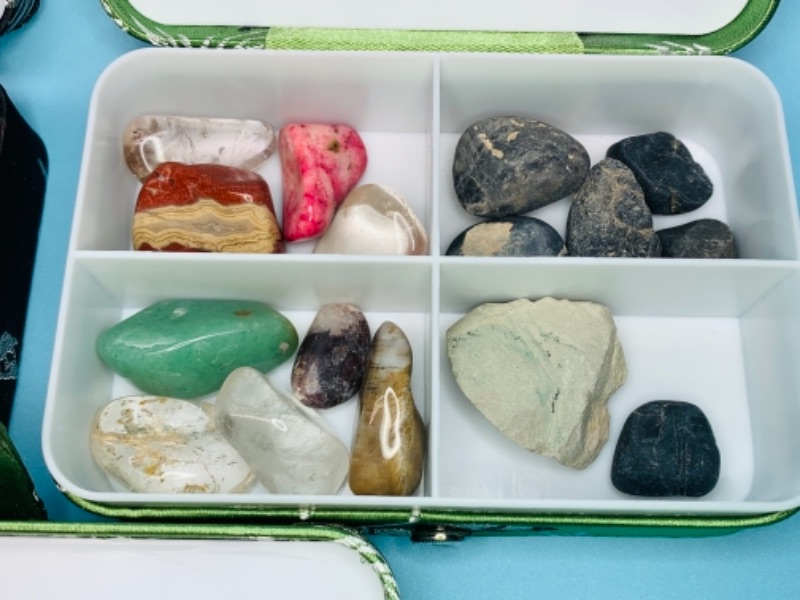 Photo 1 of 767203…5 trinket cases filled with collectible geodes, crystals, and polished rocks 