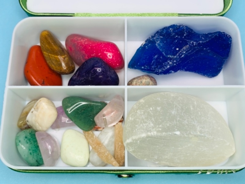 Photo 1 of 767203…5 trinket cases filled with collectible geodes, crystals, and polished rocks 