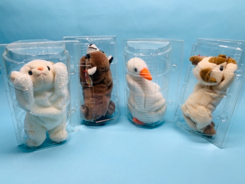 Photo 1 of 767209…4 collectible ty beanie babies in plastic cases