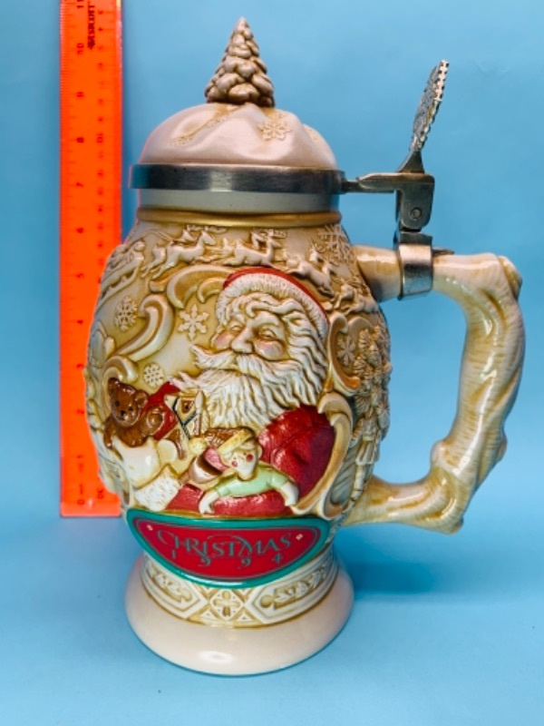 Photo 1 of 767210…9 inch vintage Father Christmas stein handcrafted in Brazil 