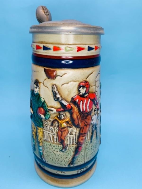 Photo 2 of 767215…9 inch vintage football stein handcrafted in Brazil 