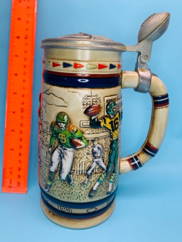 Photo 1 of 767215…9 inch vintage football stein handcrafted in Brazil 