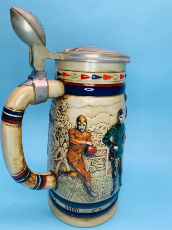 Photo 3 of 767215…9 inch vintage football stein handcrafted in Brazil 